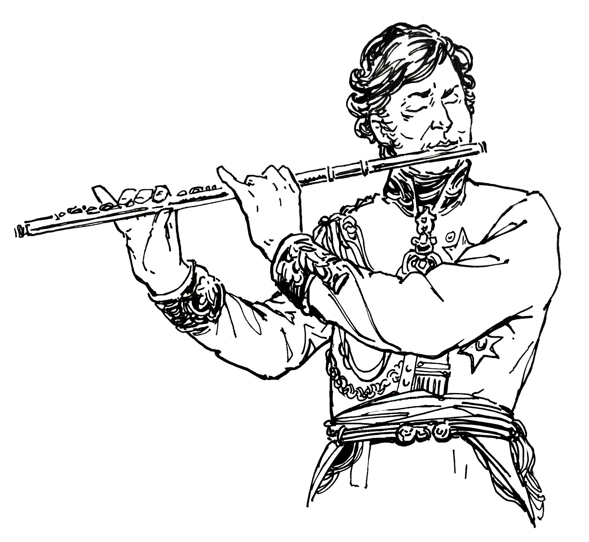 Prince regent playing flute